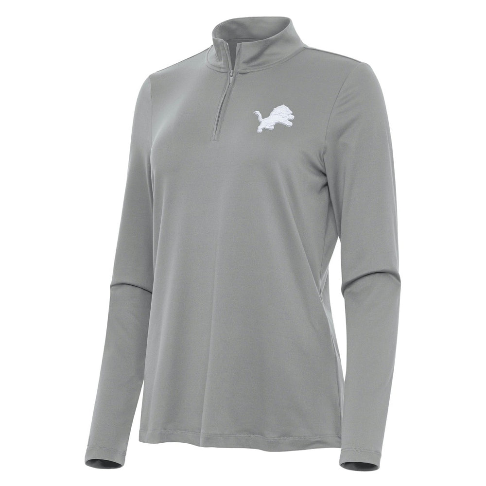 Detroit Lions Antigua Women's Reprocess Quarter-Zip Top - Gray Tops