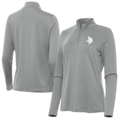 Minnesota Vikings Antigua Women's Reprocess Quarter-Zip Top - Gray Tops