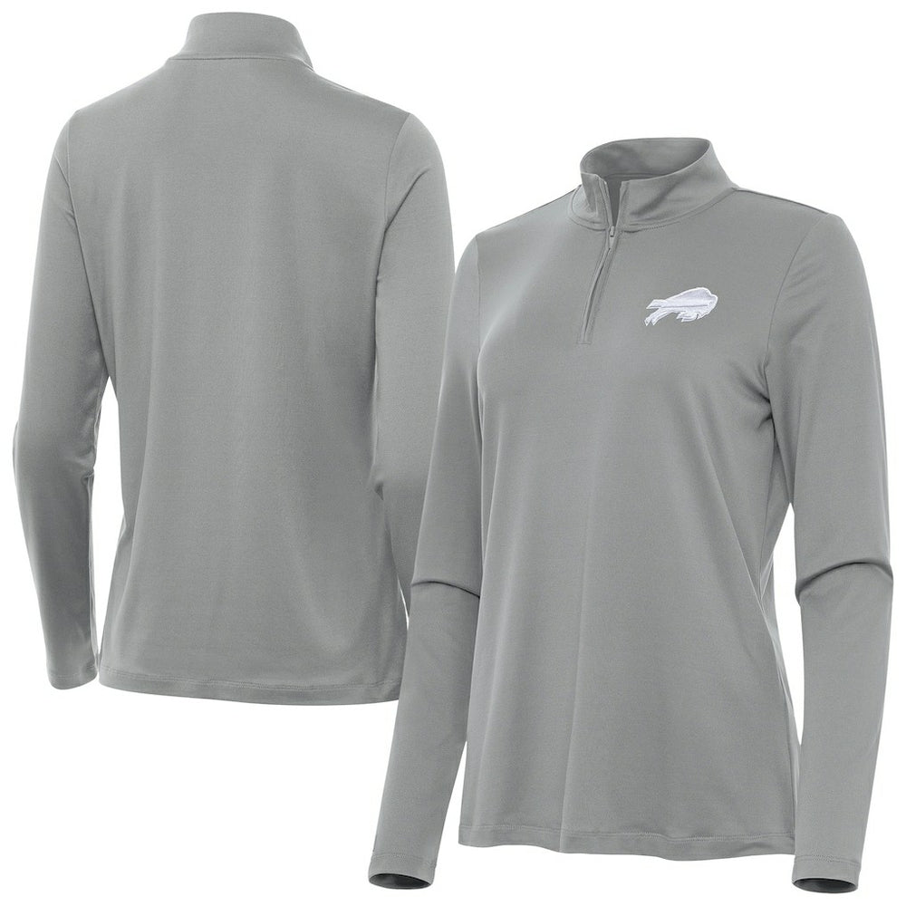 Buffalo Bills Antigua Women's Reprocess Quarter-Zip Top - Gray Tops
