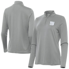 New York Giants Antigua Women's Reprocess Quarter-Zip Top - Gray Tops
