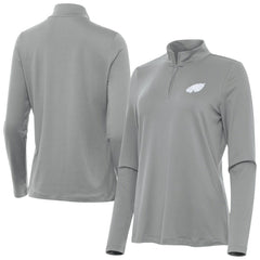 Philadelphia Eagles Antigua Women's Reprocess Quarter-Zip Top - Gray Tops