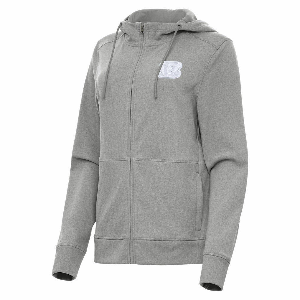 Cincinnati Bengals Antigua Women's Seeker Full-Zip Hoodie Jacket - Heather Gray Hoodies