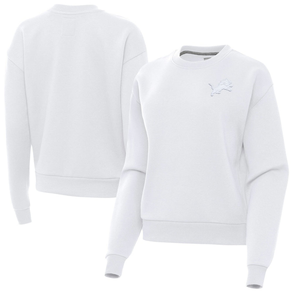 Detroit Lions Antigua Women's Victory Crew Pullover Sweatshirt - White Pullover