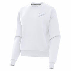 Detroit Lions Antigua Women's Victory Crew Pullover Sweatshirt - White Pullover