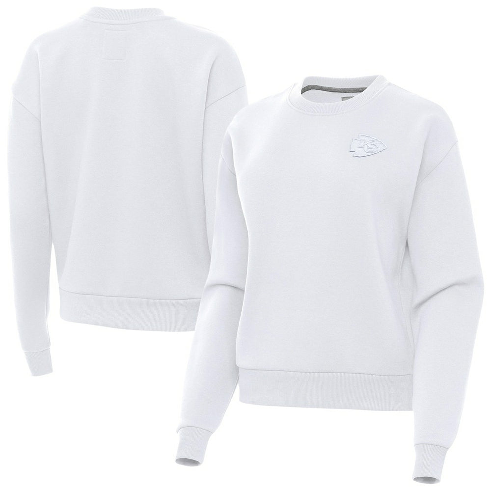 Kansas City Chiefs Antigua Women's Victory Crew Pullover Sweatshirt - White Pullover