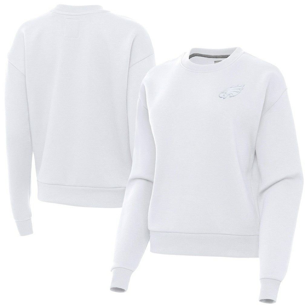 Philadelphia Eagles Antigua Women's Victory Crew Pullover Sweatshirt - White Pullover