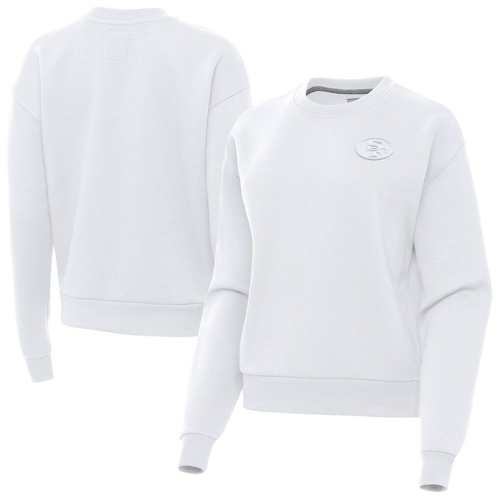 San Francisco 49ers Antigua Women's Victory Crew Pullover Sweatshirt - White Pullover
