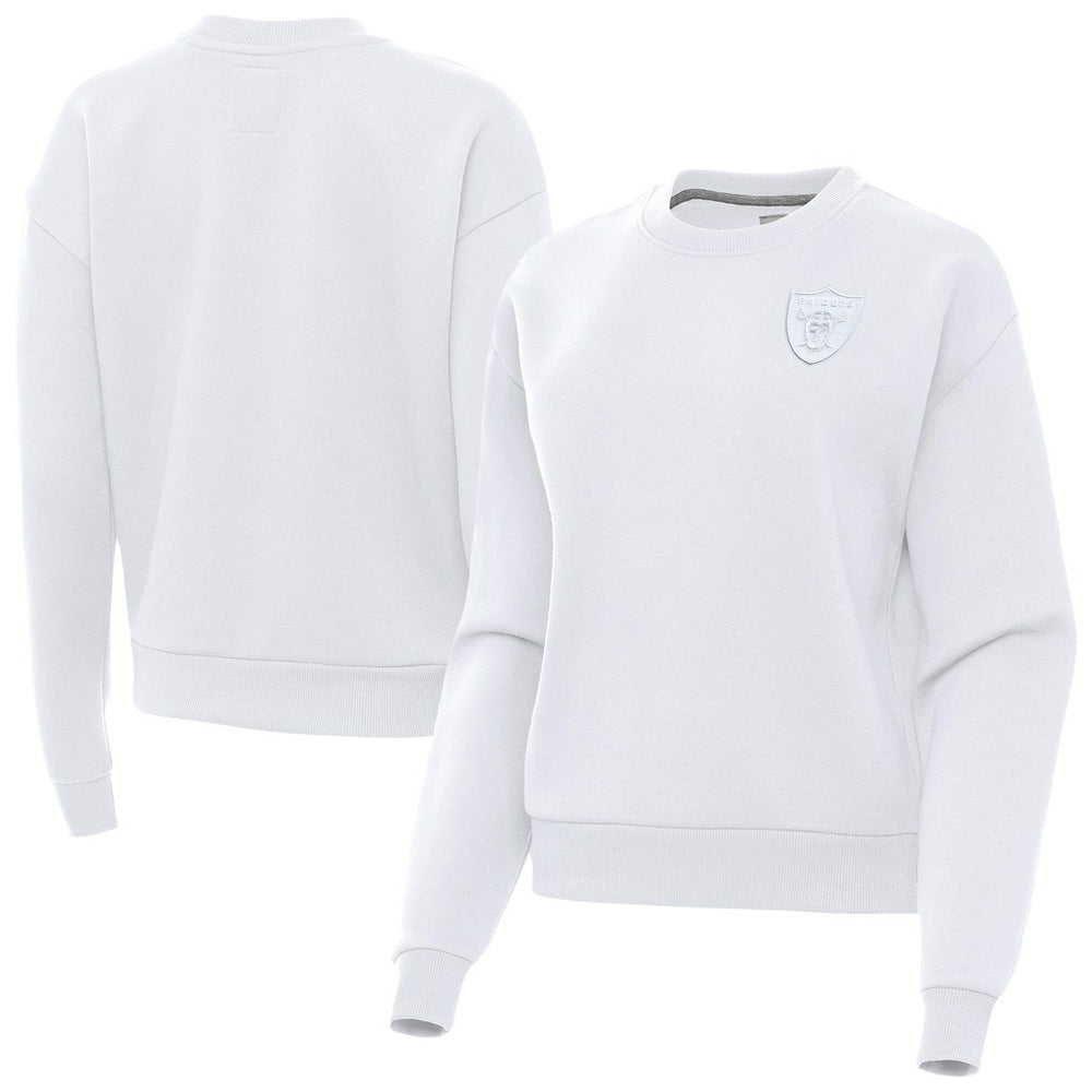 Las Vegas Raiders Antigua Women's Victory Crew Pullover Sweatshirt - White Pullover