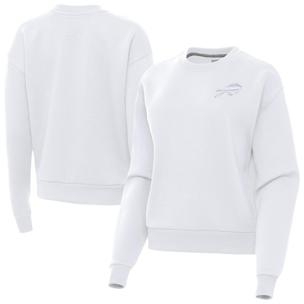 Buffalo Bills Antigua Women's Victory Crew Pullover Sweatshirt - White Pullover