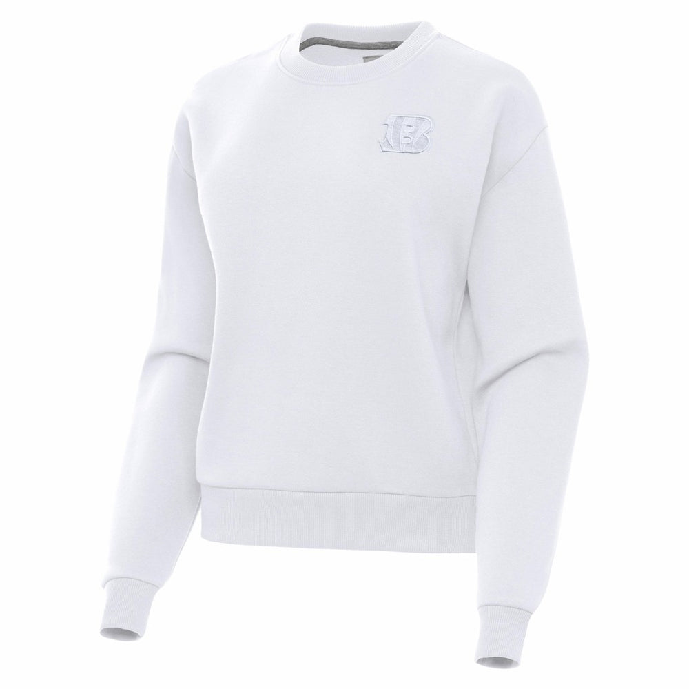 Cincinnati Bengals Antigua Women's Victory Crew Pullover Sweatshirt - White Pullover