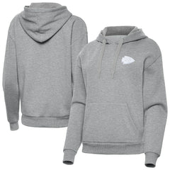 Kansas City Chiefs Antigua Women's Victory Pullover Hoodie - Heather Gray Hoodies