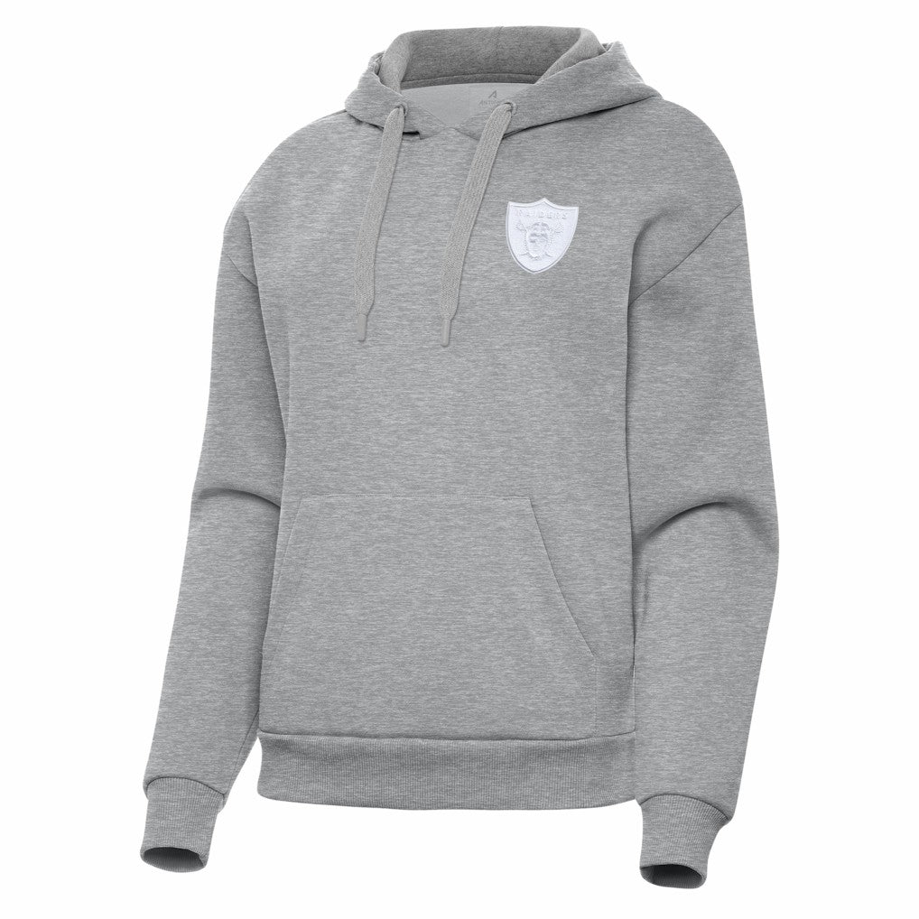 Las Vegas Raiders Antigua Women's Victory Pullover Hoodie - Heather Gray Hoodies
