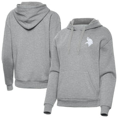 Minnesota Vikings Antigua Women's Victory Pullover Hoodie - Heather Gray Hoodies