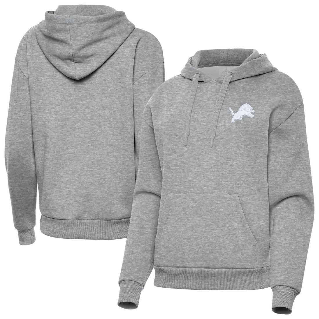 Detroit Lions Antigua Women's Victory Pullover Hoodie - Heather Gray Hoodies