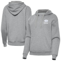 Green Bay Packers Antigua Women's Victory Pullover Hoodie - Heather Gray Hoodies