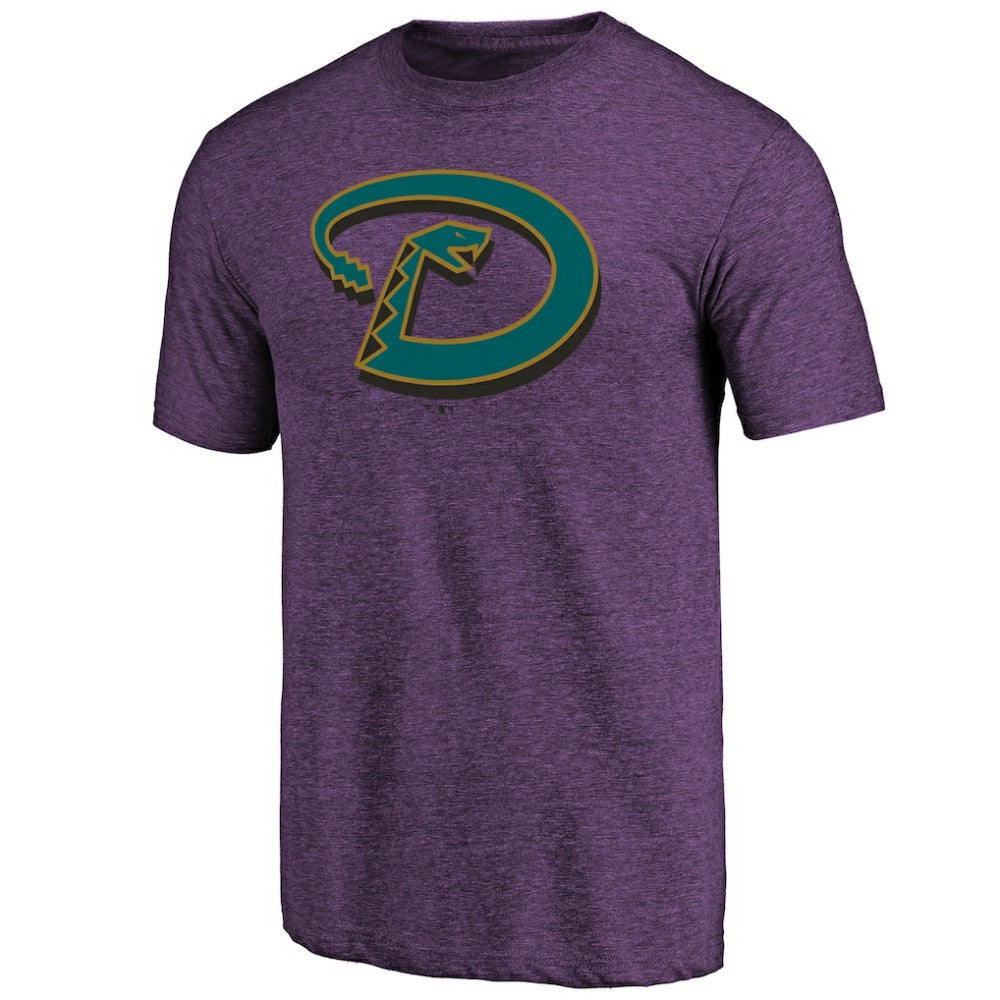 Arizona Diamondbacks Purple Cooperstown Official Logo Tri-Blend T-Shirt T-shirts