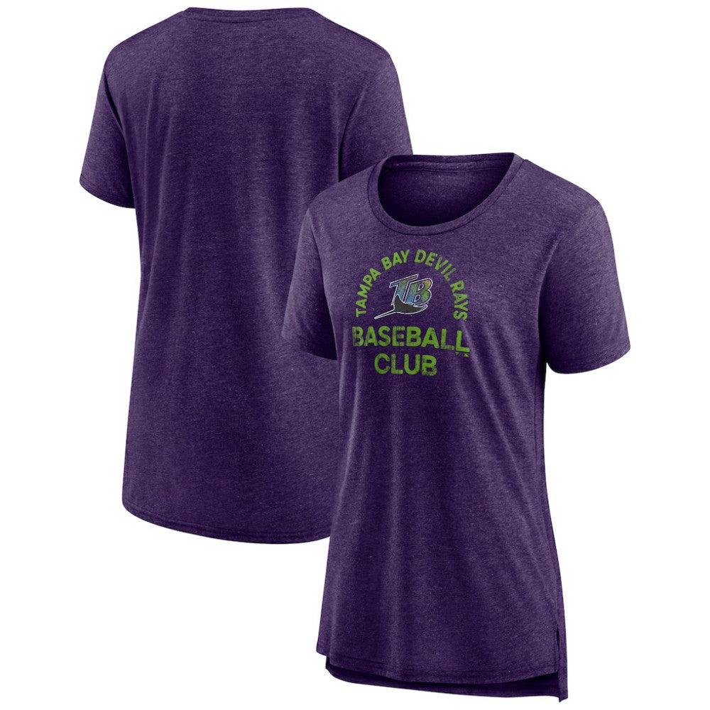 Tampa Bay Rays Women's Cooperstown Collection Selected First Tri-Blend T-Shirt - Purple T-shirts