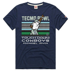 Michael Irvin Dallas Cowboys Homage Unisex Tecmo Bowl Retired Player Graphic Tri-Blend T-Shirt - Navy T-shirts