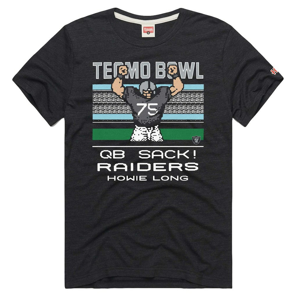 Howie Long Las Vegas Raiders Homage Unisex Tecmo Bowl Retired Player Graphic Tri-Blend T-Shirt - Charcoal T-shirts