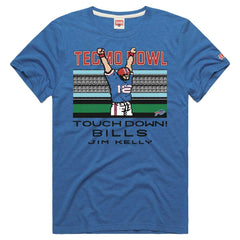 Jim Kelly Buffalo Bills Homage Unisex Tecmo Bowl Retired Player Graphic Tri-Blend T-Shirt - Royal T-shirts
