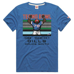 Bruce Smith Buffalo Bills Homage Unisex Tecmo Bowl Retired Player Graphic Tri-Blend T-Shirt - Royal T-shirts