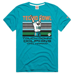Dan Marino Miami Dolphins Homage Unisex Tecmo Bowl Retired Player Graphic Tri-Blend T-Shirt - Aqua T-shirts