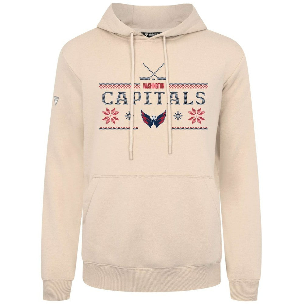 Washington Capitals Levelwear Podium Holiday Pullover Hoodie - Khaki | US 202390174