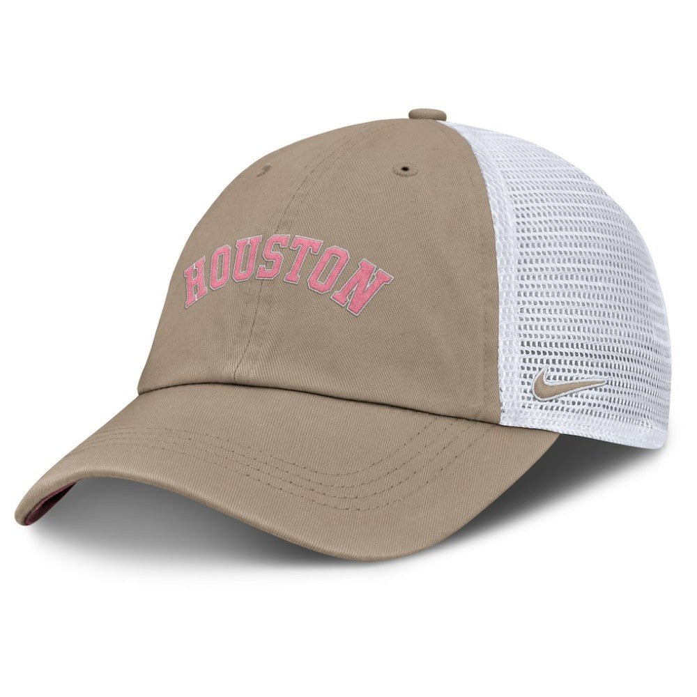 Houston Astros Nike Unisex Mother's Day Club Trucker Adjustable Hat - Khaki/White Hats