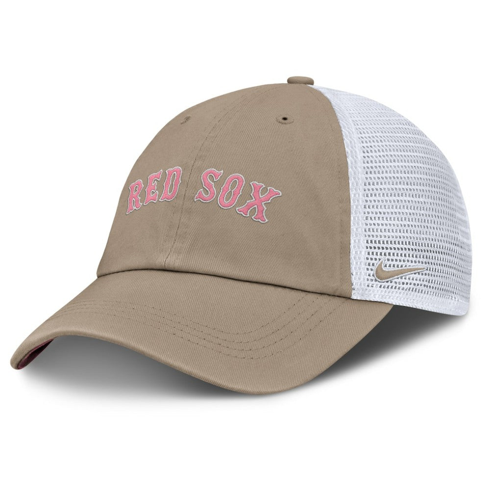 Boston Red Sox Nike Unisex Mother's Day Club Trucker Adjustable Hat - Khaki/White Hats