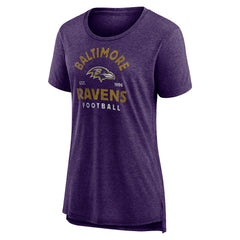 Baltimore Ravens Women's Vintage Arch Tri-Blend T-Shirt - Purple T-shirts