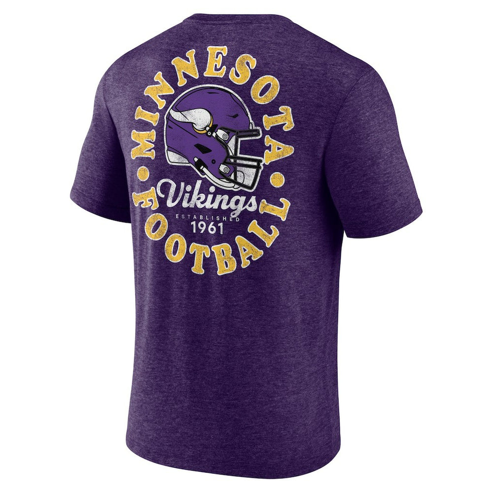 Minnesota Vikings Purple Oval Bubble Tri-Blend T-Shirt