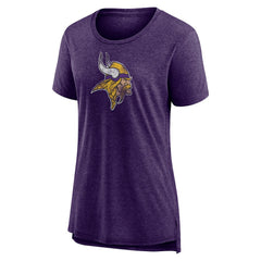 Minnesota Vikings Women's Distressed Tri-Blend T-Shirt - Purple T-shirts