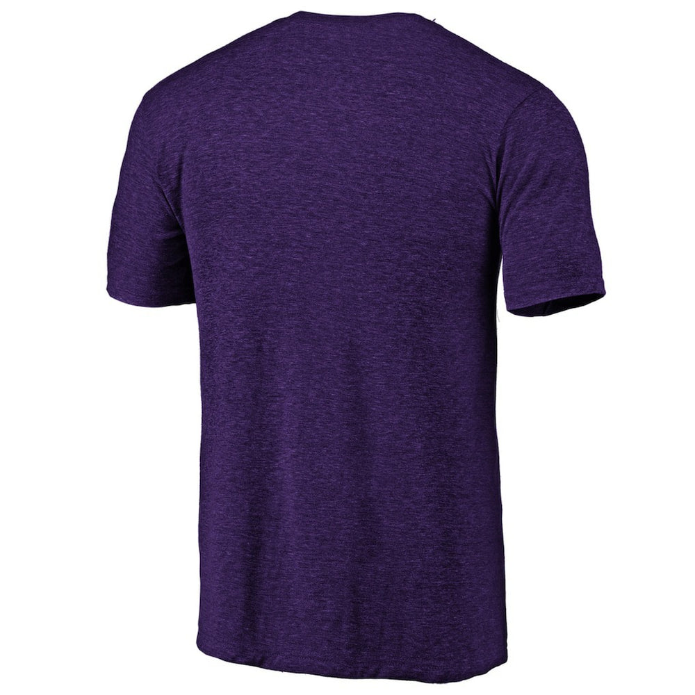 Minnesota Vikings Purple Left Chest Distressed Tri-Blend T-Shirt