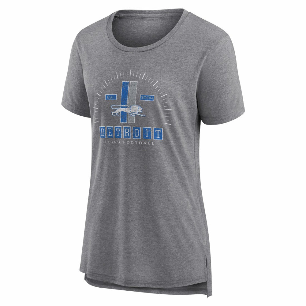 Detroit Lions Women's Vintage Graphic Tri-Blend Scoop Neck T-Shirt - Gray T-shirts