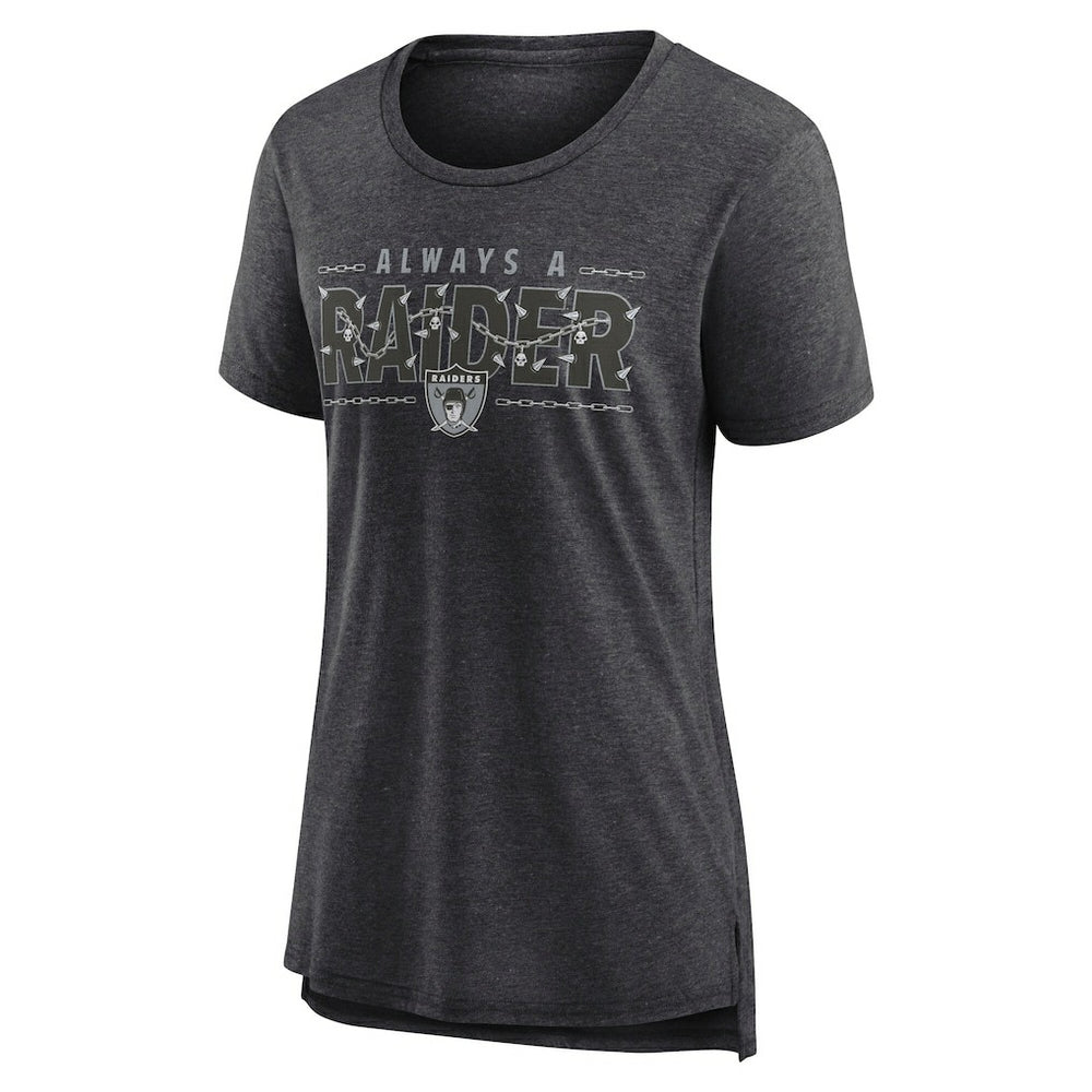 Las Vegas Raiders Women's Vintage Graphic Tri-Blend Scoop Neck T-Shirt - Charcoal T-shirts