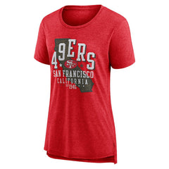San Francisco 49ers Women's Vintage Graphic Tri-Blend Scoop Neck T-Shirt - Scarlet T-shirts