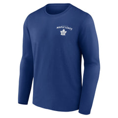 Toronto Maple Leafs Blue Team Lockup Long Sleeve T-Shirt | US 202391429