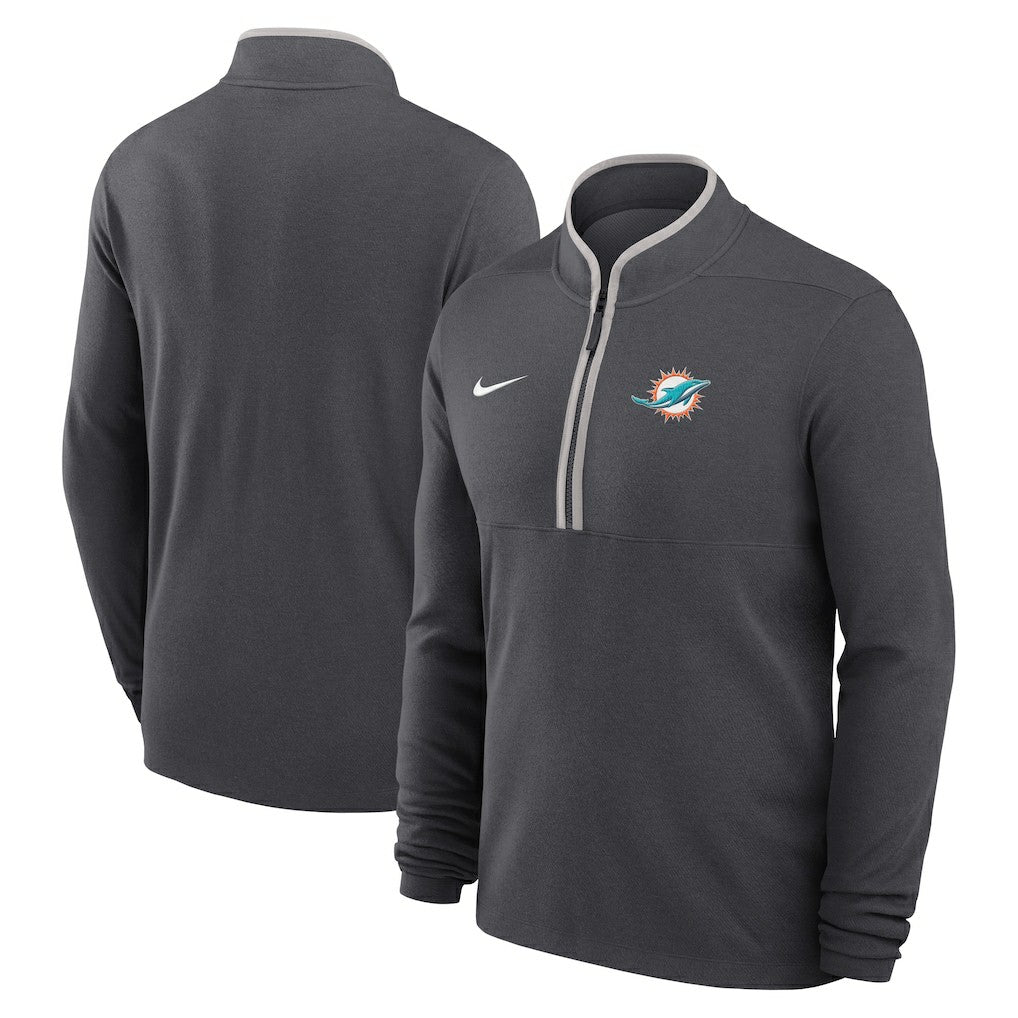 Miami Dolphins Lightweight Victory Dri-FIT Half-Zip Pullover - Anthracite Pullover