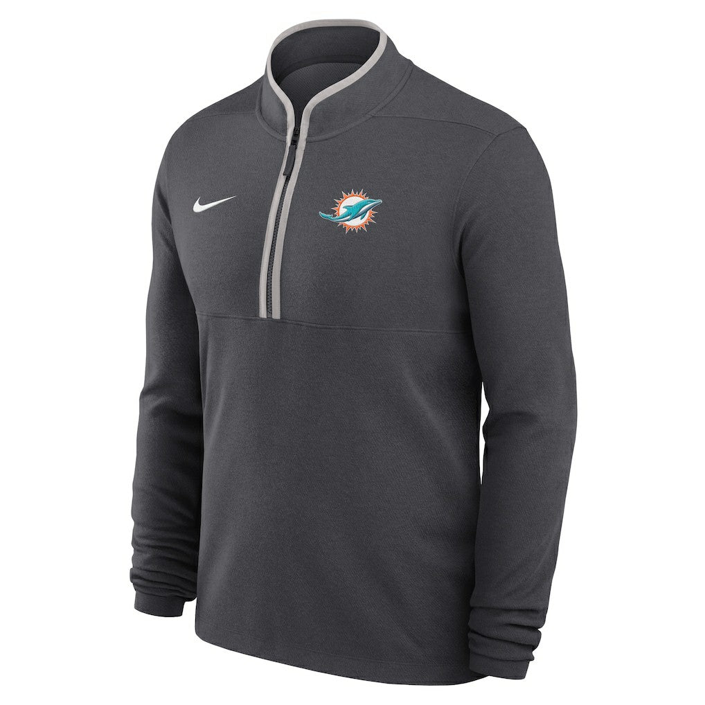 Miami Dolphins Lightweight Victory Dri-FIT Half-Zip Pullover - Anthracite Pullover