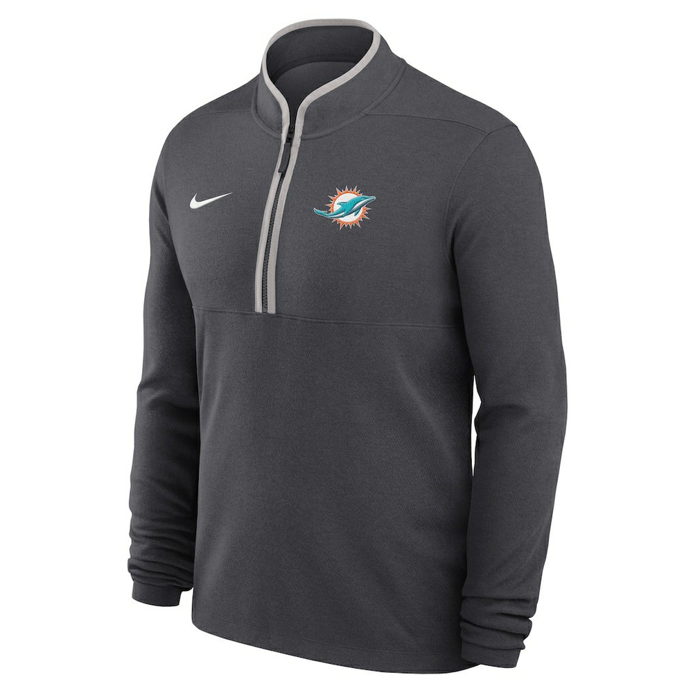 Miami Dolphins Lightweight Victory Dri-FIT Half-Zip Pullover - Anthracite Pullover