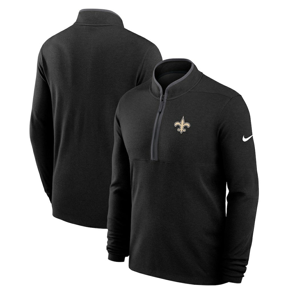 New Orleans Saints Lightweight Victory Dri-FIT Half-Zip Pullover - Black Pullover