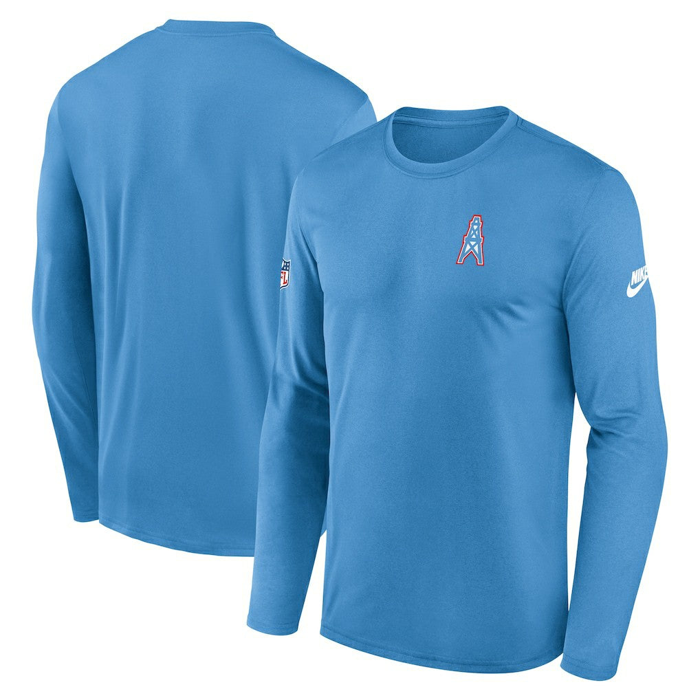 Tennessee Titans Legend Oilers Throwback Dri-FIT Long Sleeve T-Shirt - Navy T-shirts
