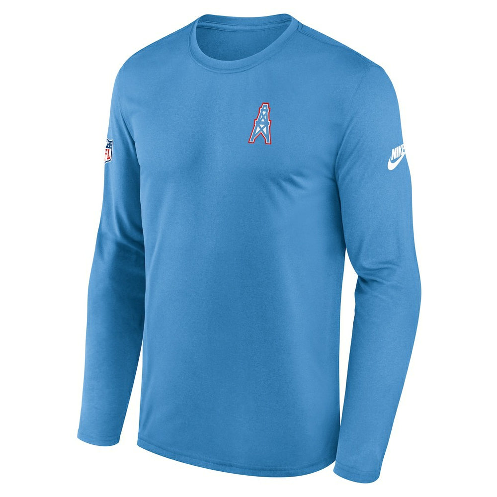 Tennessee Titans Legend Oilers Throwback Dri-FIT Long Sleeve T-Shirt - Navy T-shirts