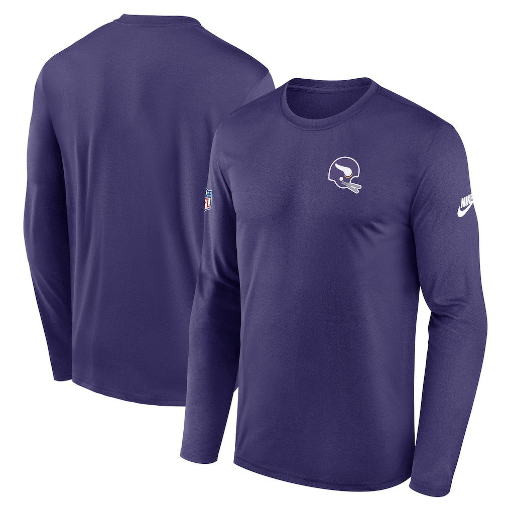 Minnesota Vikings Legend Small Logo Dri-FIT Long Sleeve T-Shirt - Purple T-shirts