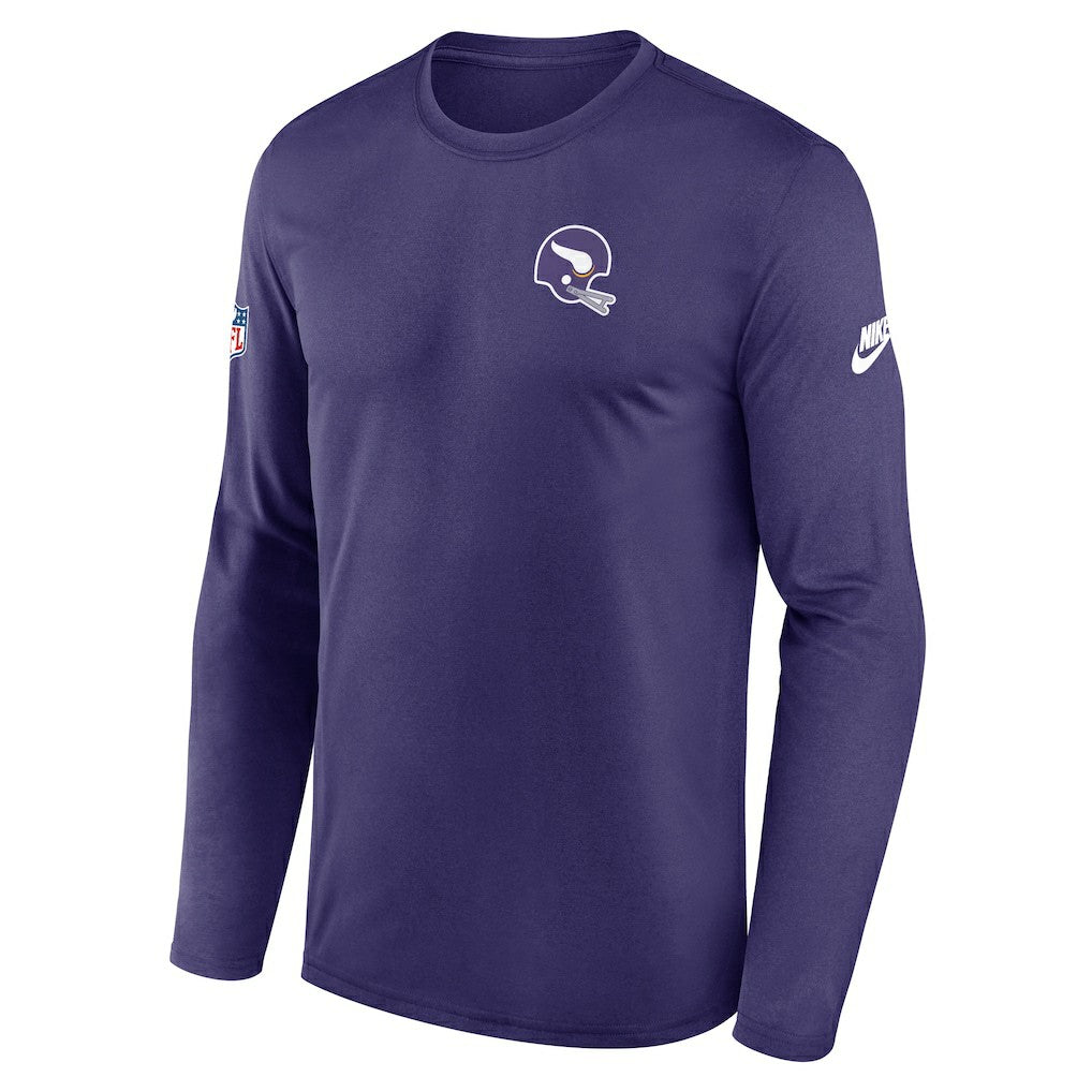 Minnesota Vikings Legend Small Logo Dri-FIT Long Sleeve T-Shirt - Purple T-shirts
