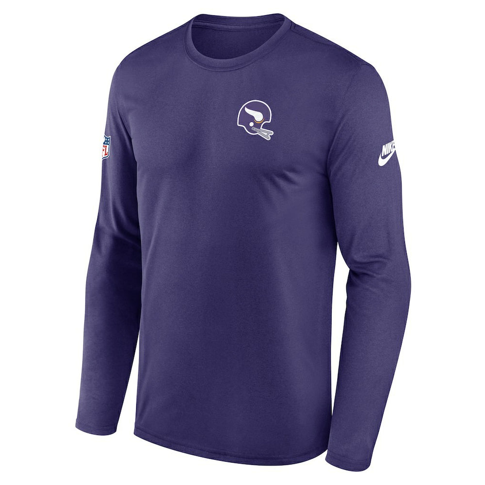 Minnesota Vikings Legend Small Logo Dri-FIT Long Sleeve T-Shirt - Purple T-shirts