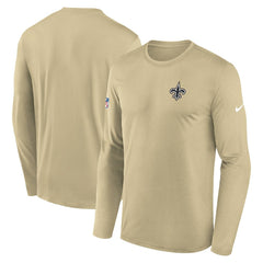 New Orleans Saints Legend Small Logo Dri-FIT Long Sleeve T-Shirt - Gold T-shirts