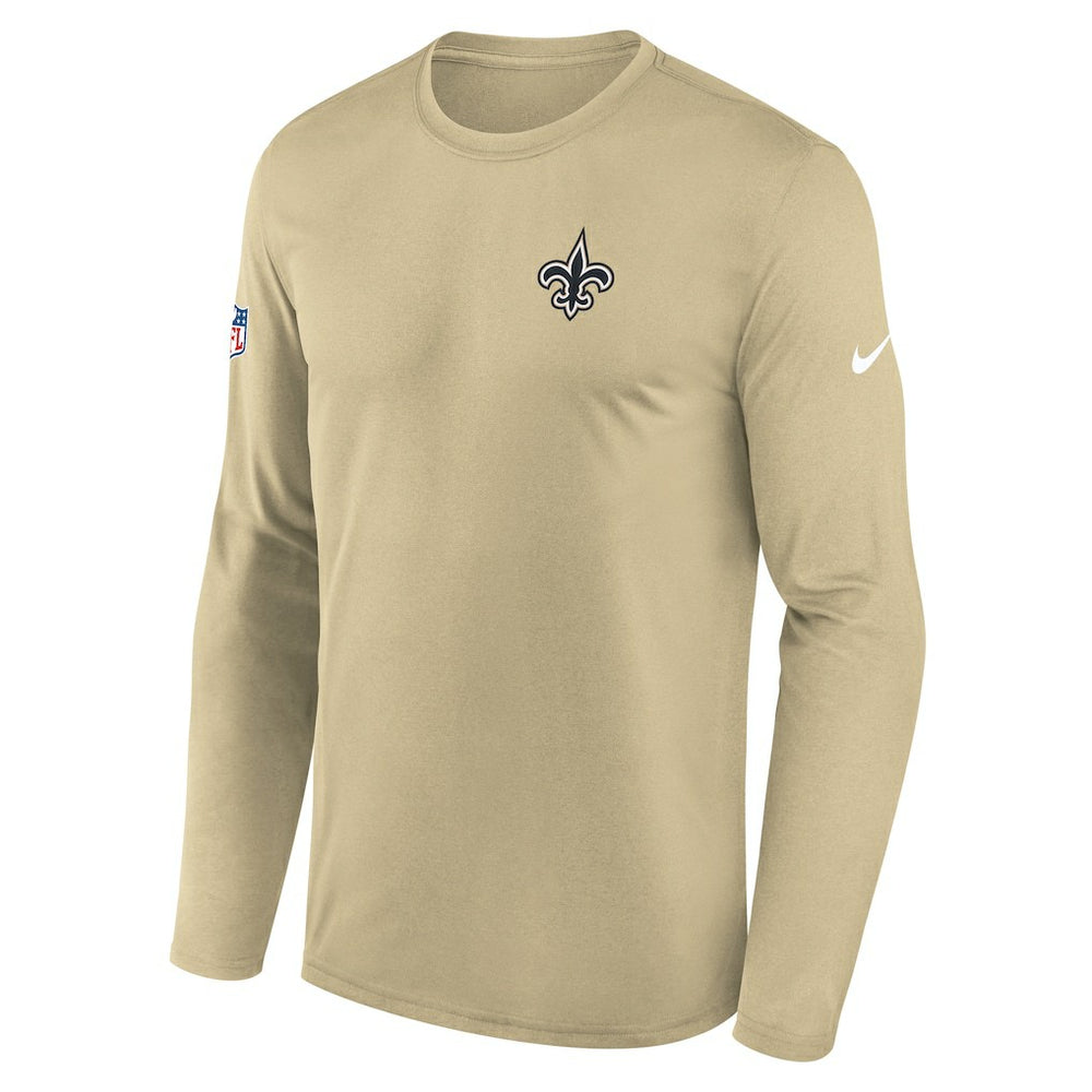 New Orleans Saints Legend Small Logo Dri-FIT Long Sleeve T-Shirt - Gold T-shirts