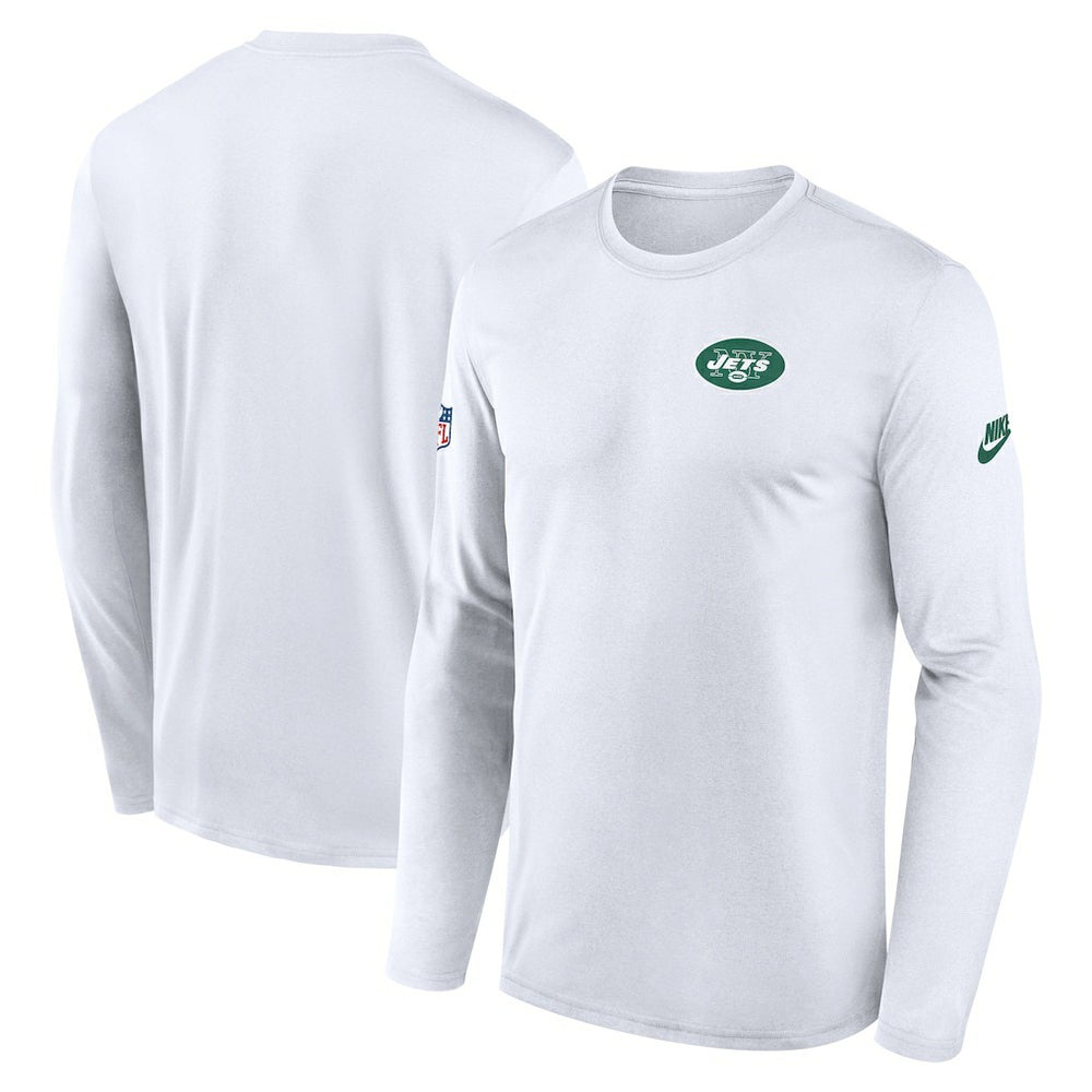 New York Jets Legend Small Logo Dri-FIT Long Sleeve T-Shirt - White T-shirts