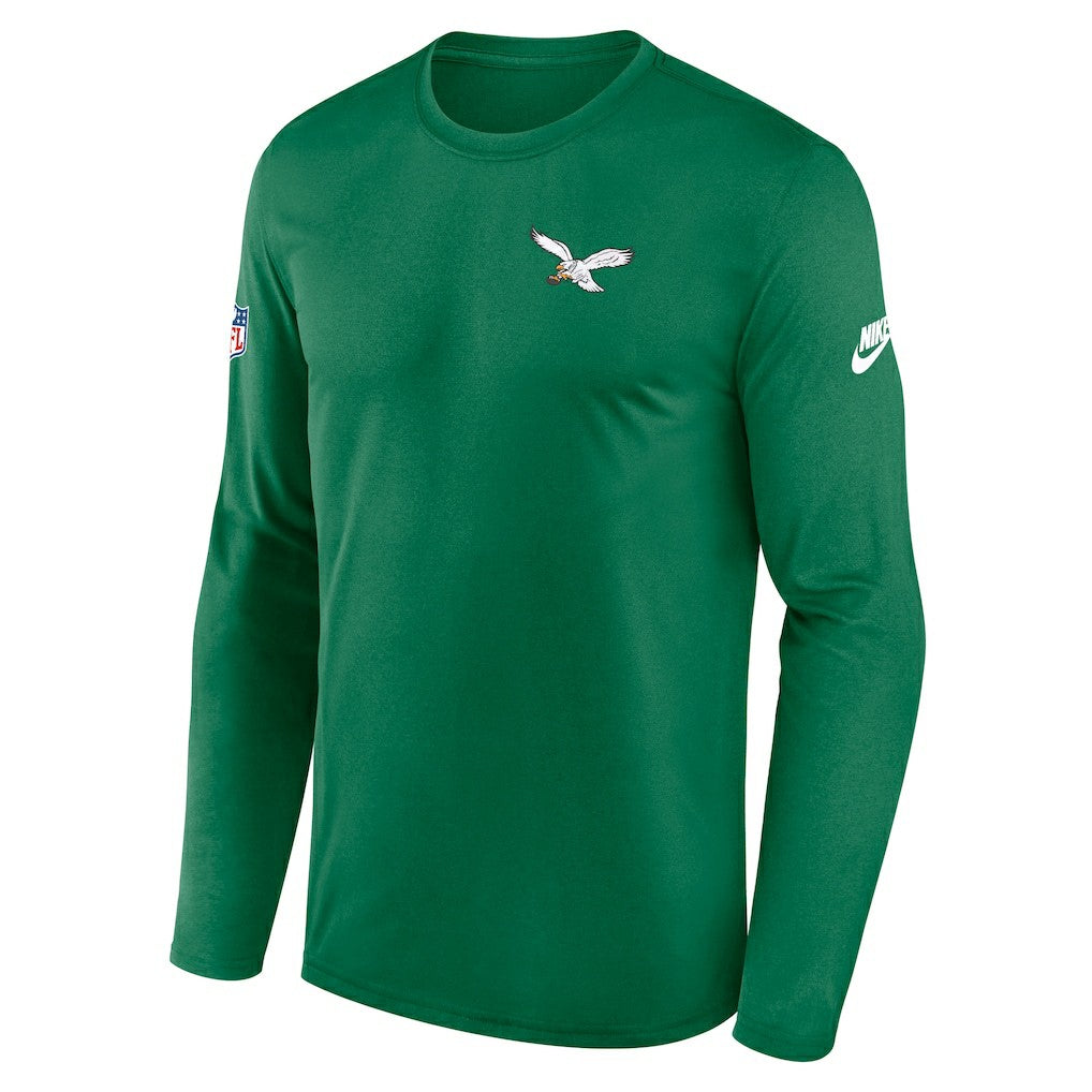 Philadelphia Eagles Legend Small Logo Dri-FIT Long Sleeve T-Shirt - Kelly Green T-shirts